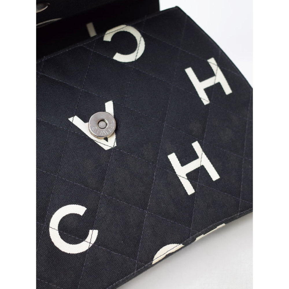 Chanel Coco Mark Pattern Chain Handbag Black - image 4